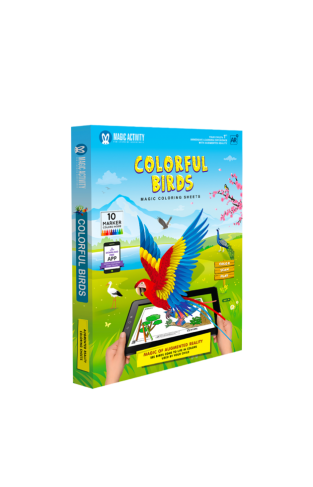 Colorful Birds-Magic Coloring Sheet - Paperback