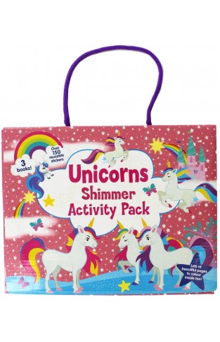 Unicorns Shimmer Activity Pack Kids Colouring Books & Stickers Set