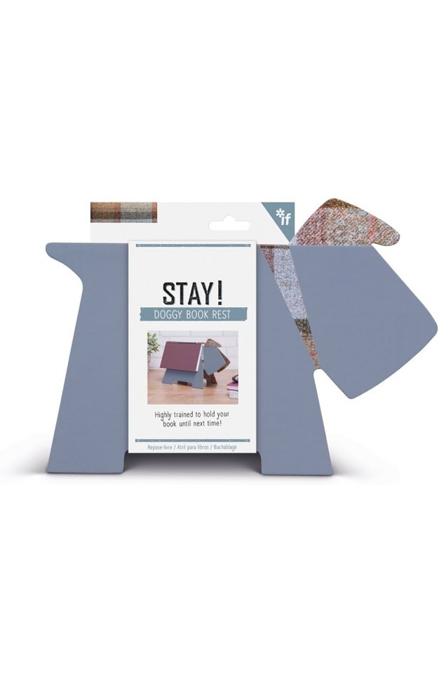 STAY DOGGY BOOK REST  GREY PLAID