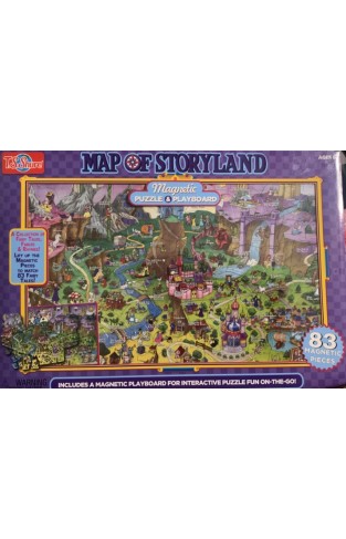 Map Of Storyland Magnetic Puzzle & Playboard 83 Magnetic Pieces Match Fairytales