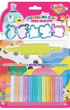 Kiddy Clay Modeling 12 Colors  5 Cutter 1 Roller