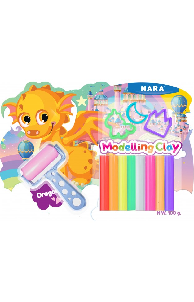 Kiddy Clay Modeling 8 Colors  3 Cutter 1 Roller