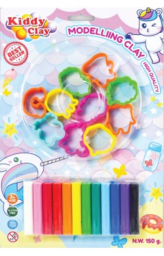 Kiddy Clay Modeling 12 Colors  10 Cutter