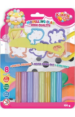 Kiddy Clay Modeling 8 Colors  6 Cutter