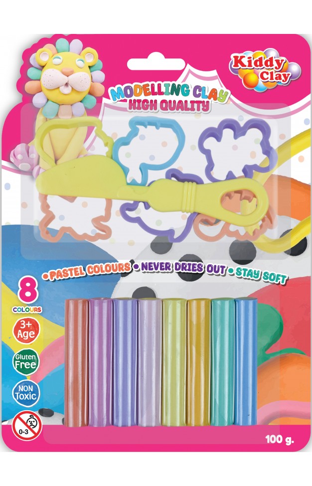 Kiddy Clay Modeling 8 Colors  6 Cutter