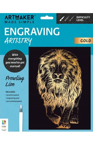 Art Maker Made Simple Engraving Artistry Prowling Lion