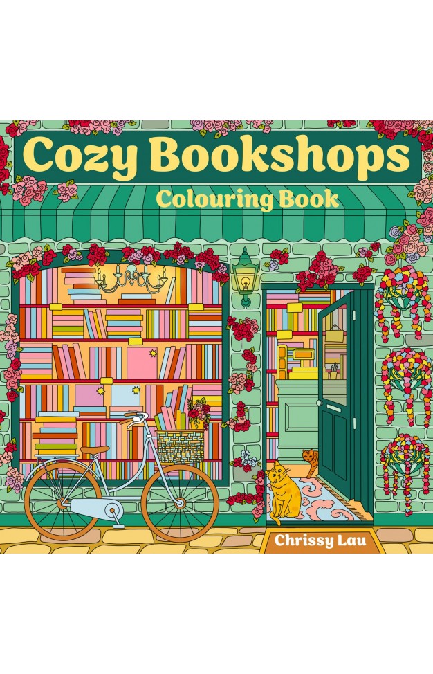 Cozy Bookshops: Colouring Book