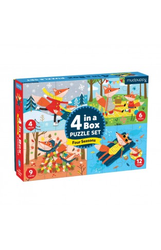 Mudpuppy Four Seasons 4-in-a-Box Puzzle Set