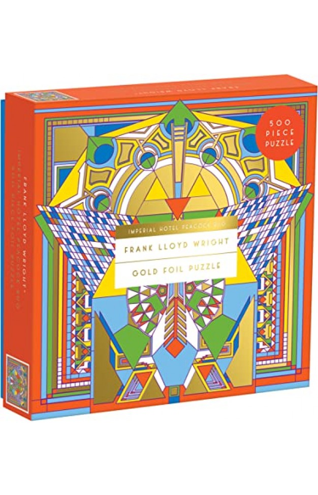 Frank Lloyd Wright Imperial Hotel Peacock Rug 500 Piece Foil Puzzle