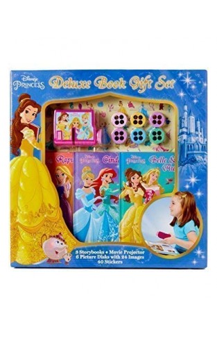Disney Princess Deluxe Storybook Gift Set with Movie Projector, Picture Disks and Stickers