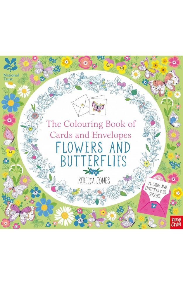 The National Trust Colouring Cards and Envelopes  Flowers and Butterflies