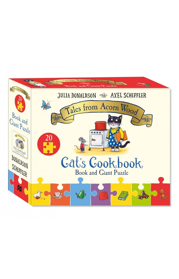 Cat's Cookbook Book and Giant Puzzle Gift Set