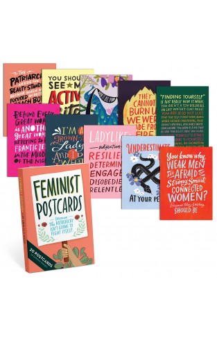 Em & Friends Feminist Postcard Book, 20 Postcards (2 Each 10 Styles)