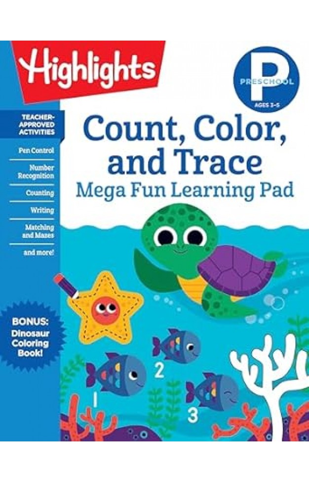 Preschool Count, Color, and Trace Mega Fun Learning Pad