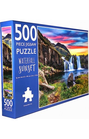 Waterfall Sunset Jigsaw Puzzles