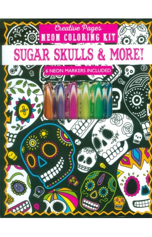 Creative pages neon coloring book sugar skulls and more 