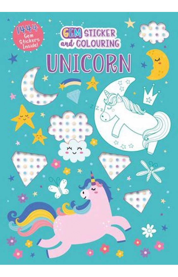 GEM STICKER & COLOURING UNICORN
