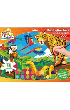  Art Fantastic Jungle Wildlife Landscape Set Paint by Numbers for Children Animals