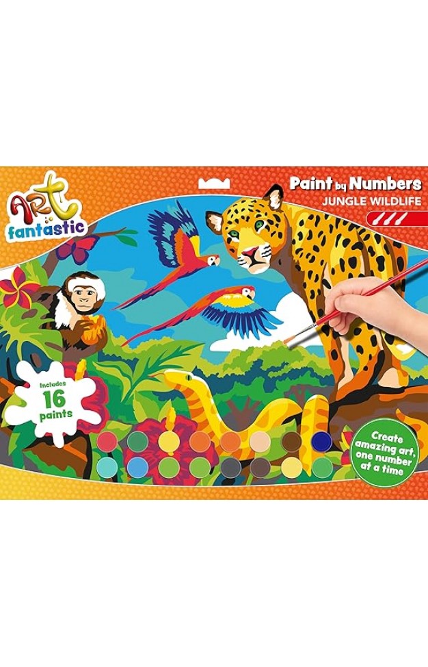  Art Fantastic Jungle Wildlife Landscape Set Paint by Numbers for Children Animals