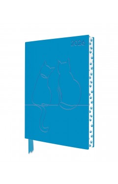 Two Happy Cats 2026 Artisan Art Vegan Leather Diary Planner