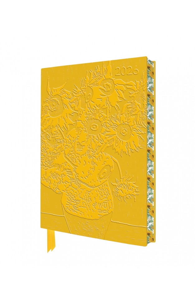 Vincent van Gogh: Sunflowers 2026 Artisan Art Vegan Leather Diary Planner