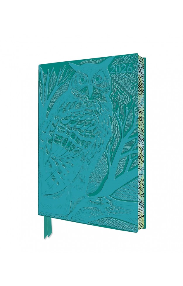 Angela Harding: Long Eared Owl 2026 Artisan Art Vegan Leather Diary Planner