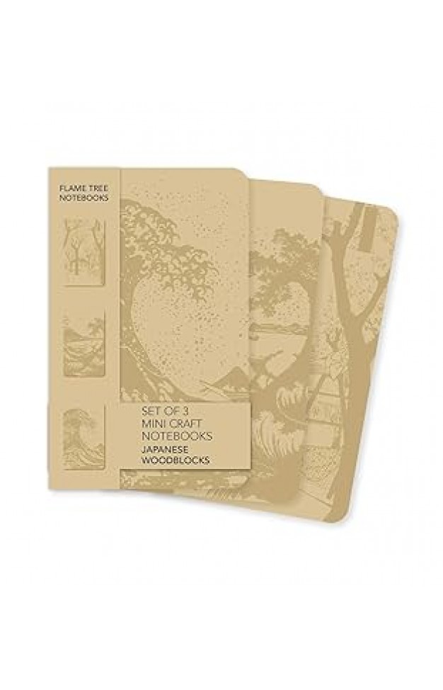 Japanese Woodblocks Set of 3 Mini Craft Notebooks