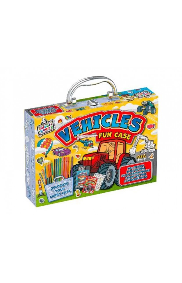 Colour and Carry Activity Kit 7 Vehicles Fun Case