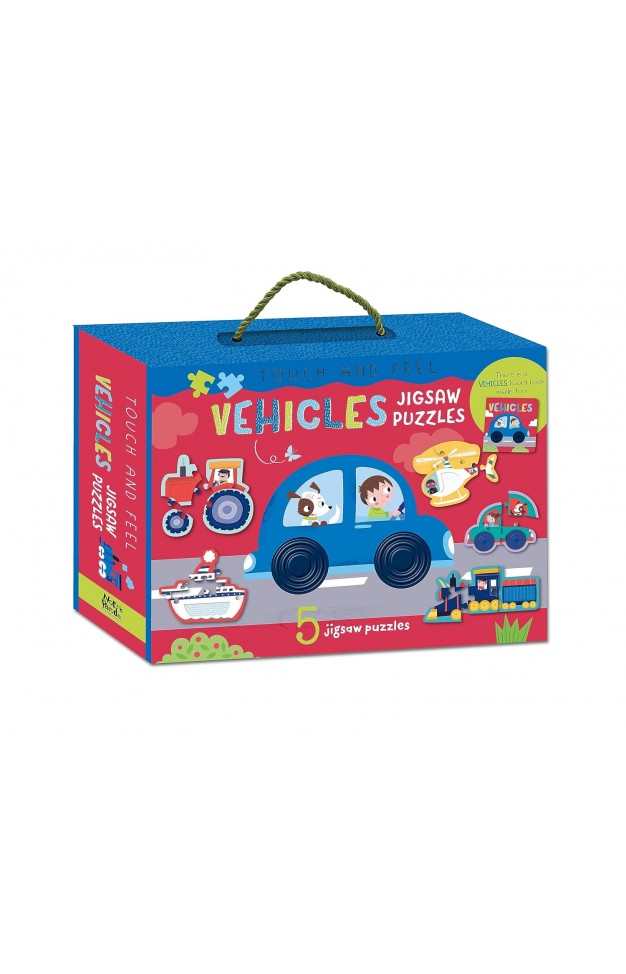Vehicles Touch and Feel Puzzle and Book Set  