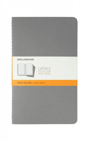 Moleskine Soft Grey Ruled Cashier Large Journal (3 Set)