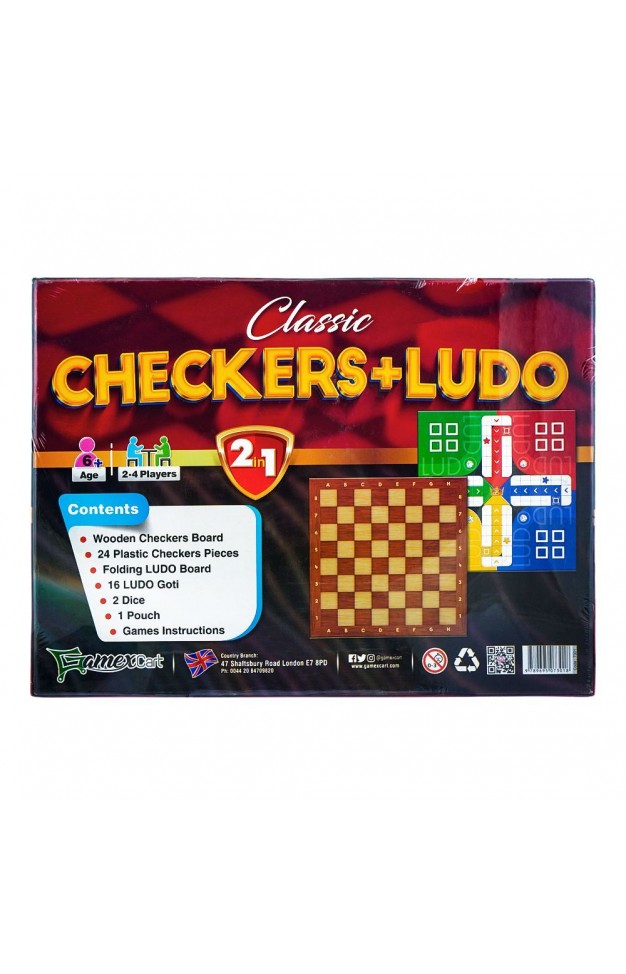 Classic Checkers Plus Ludo 2 in 1 7301