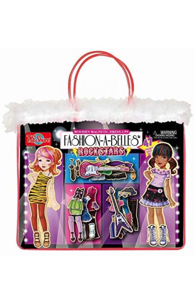Fashion-A-Belles Rockstar Wooden Magnetic Dress-Up Dolls
