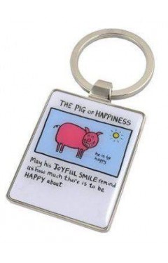 Edward Monkton &quot;The Pig Of Happiness&quot; Keyring
