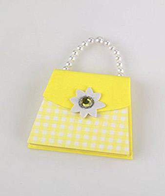 Handbag Notepad - Gift Idea Coloured Purse Pad - Yellow Gingham 